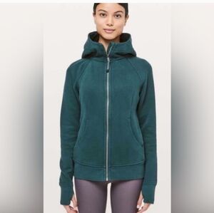 Lululemon Full Zip Scuba Hoodie Dark Green Size 14 EUC